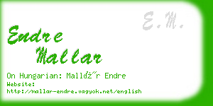 endre mallar business card